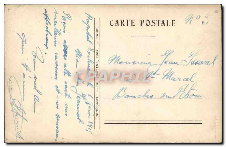 Antike Ansichtskarte Puzzle Sadi Carnot Schiff Militär-Memorabilia — Rückseite