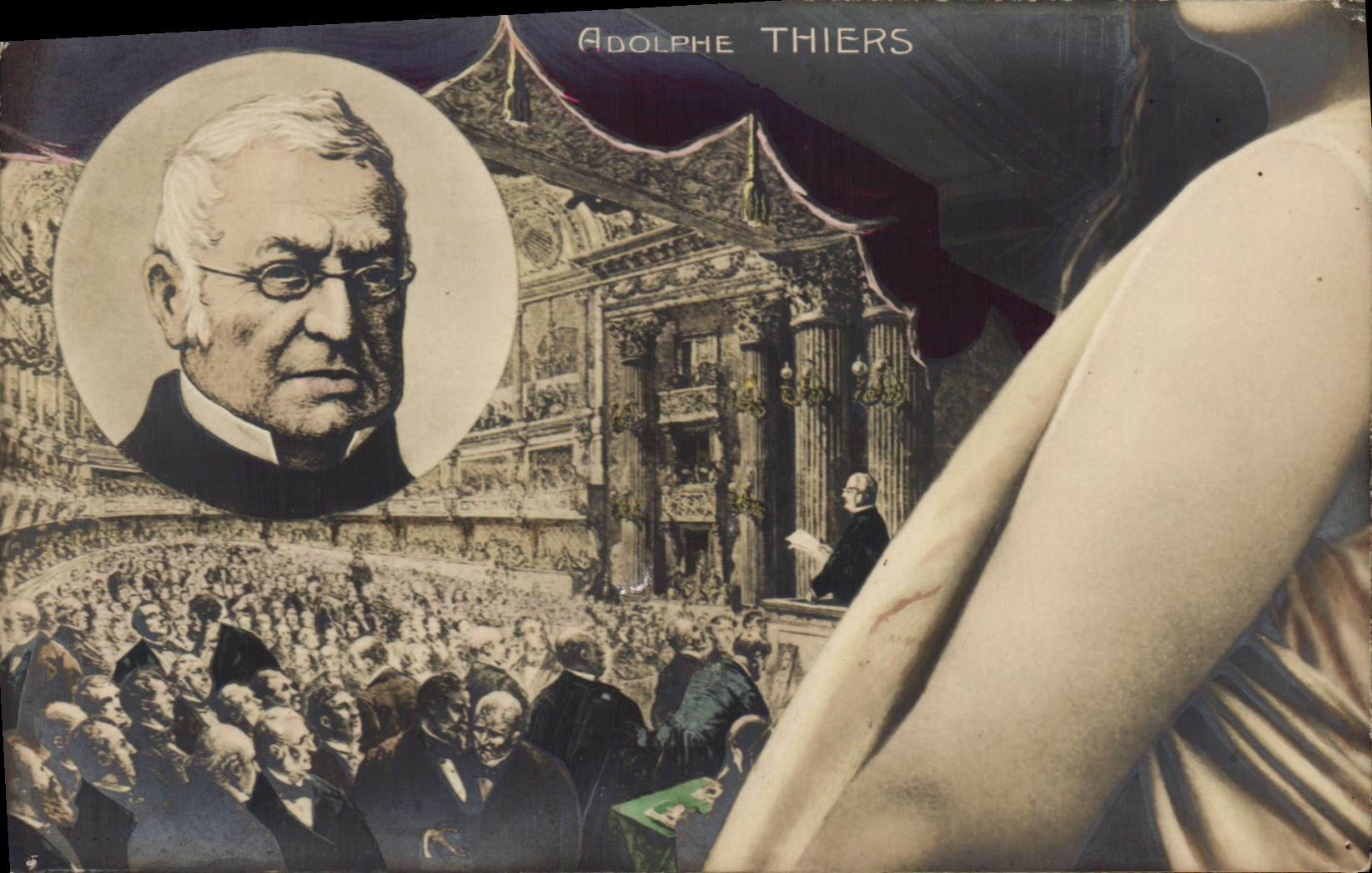 Antike Ansichtskarte Puzzle Adolphe Thiers