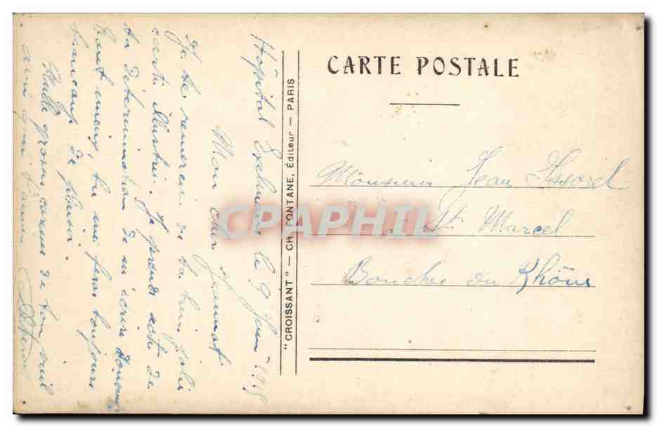 Antike Ansichtskarte Puzzle Adolphe Thiers — Rückseite