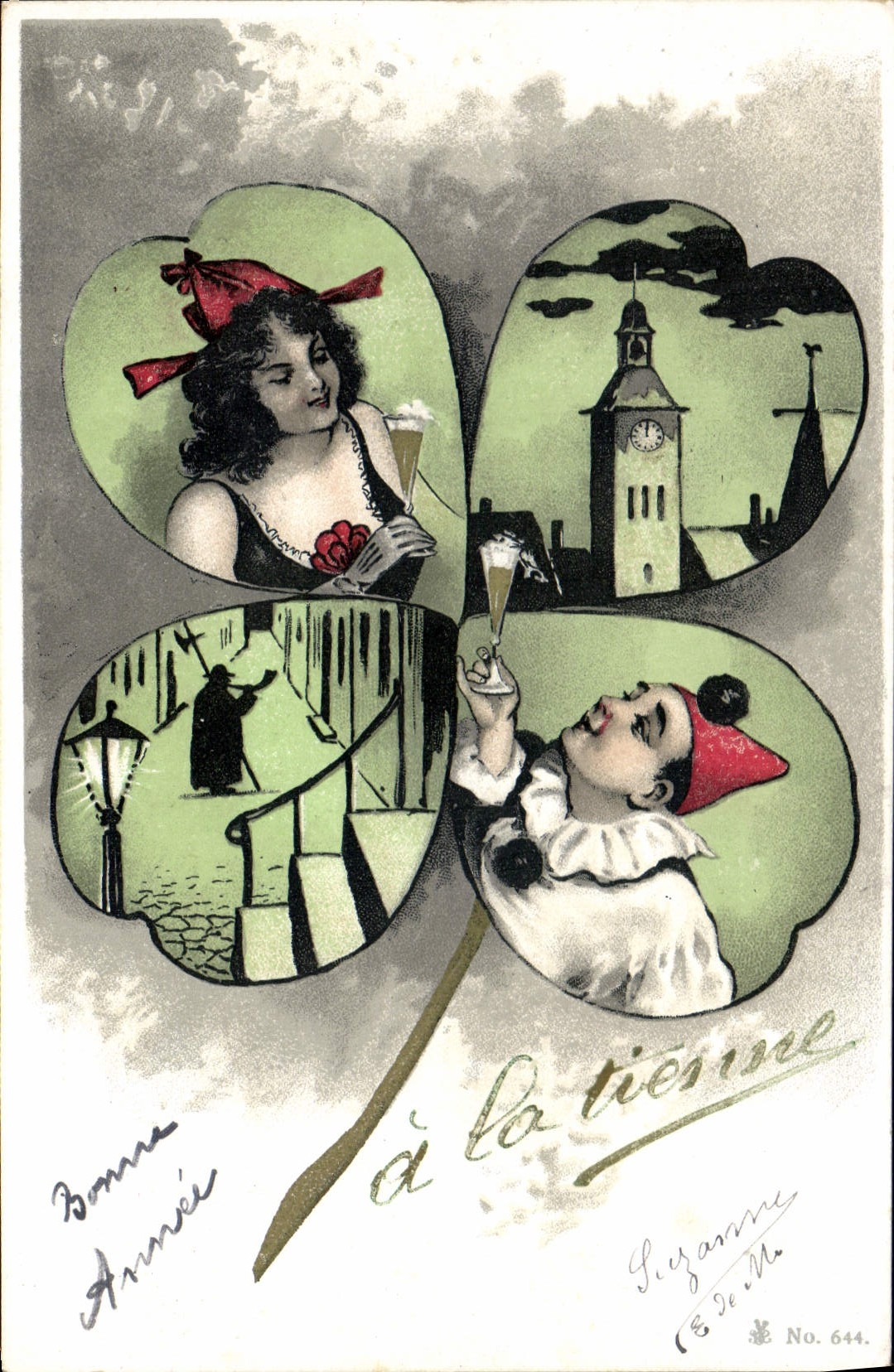 Fête de la Saint-Valentin — Bonne Année à la tiènne — Éditeur E. De M. No. 644