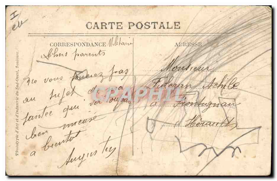 CPA Arbre Nimes Jardin de la fontaine Le Cedre  — Verso