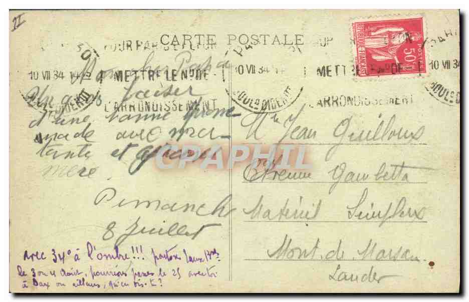 CPA Arbre Foret de Fontainebleau Le Jupiter  — Verso
