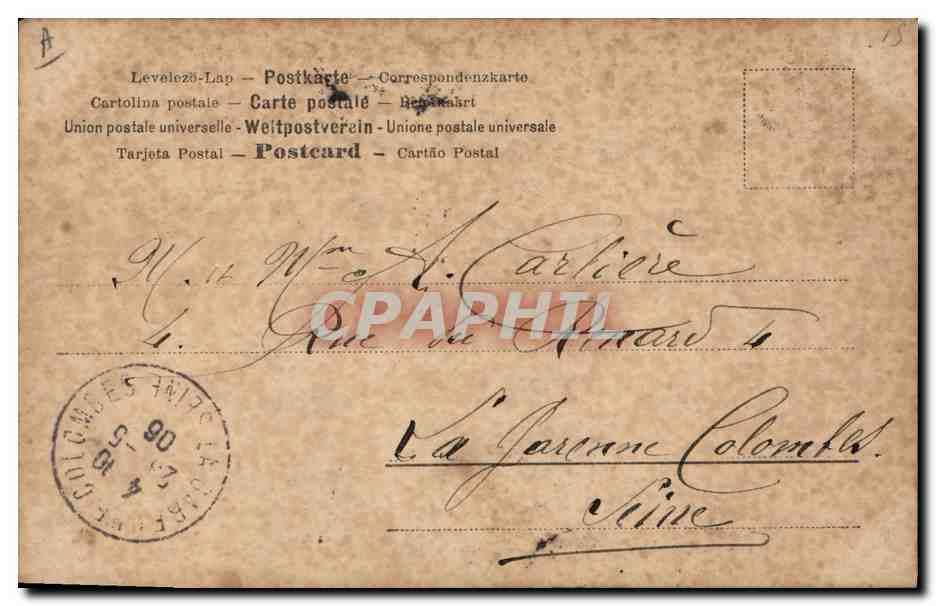 Femme en robe blanche et enfants — scène de jardin — éditeur anonyme — Reverso