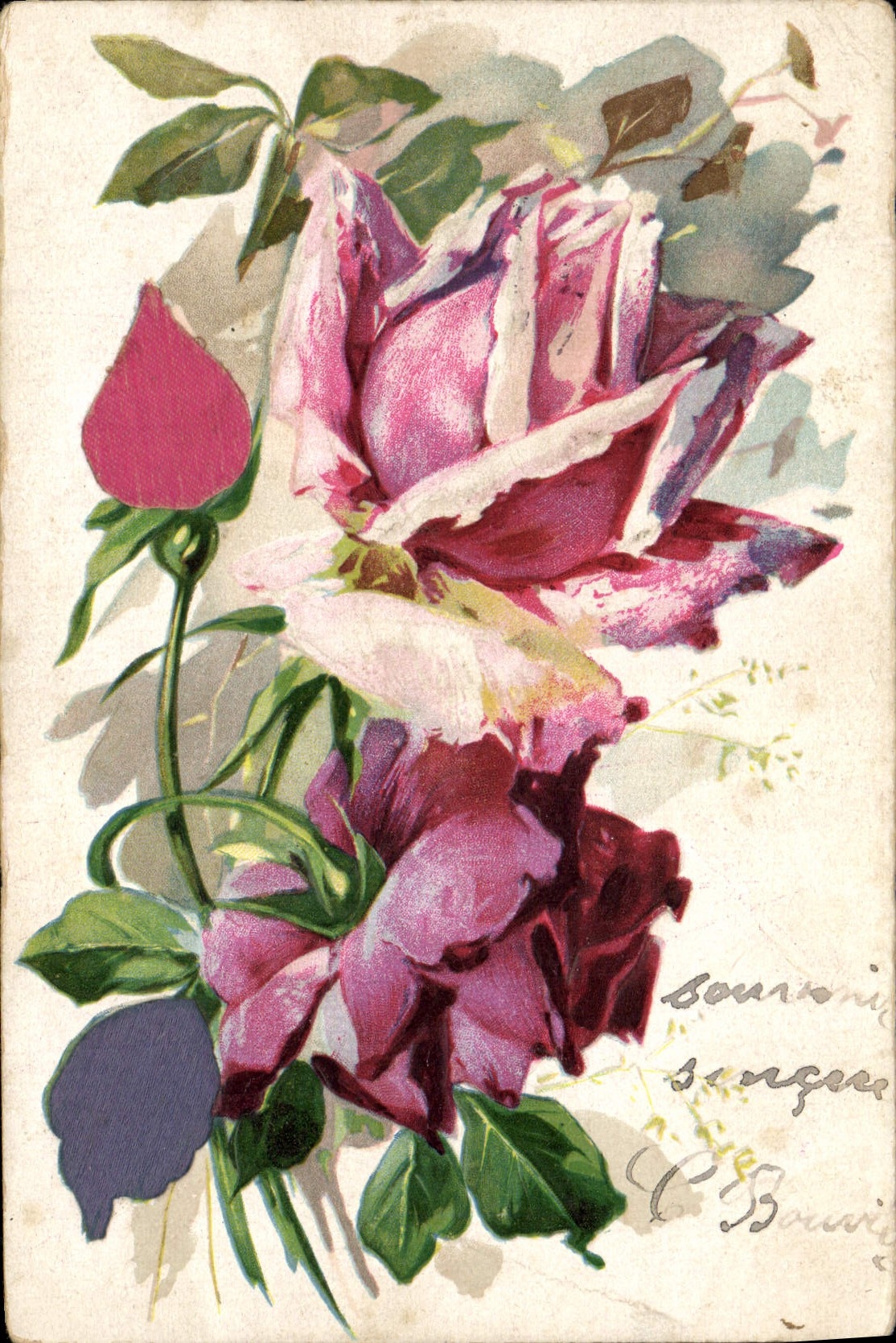 CPA Fantaisie Fleurs 