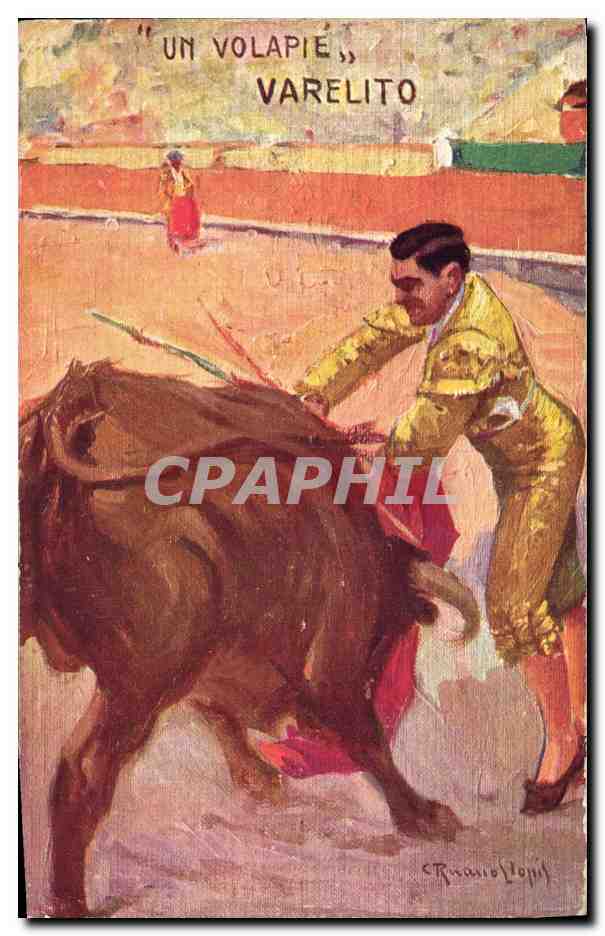 CPA Corrida Course de taureaux Un Volapie Varelito 
