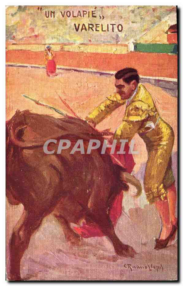CPA Corrida Course de taureaux Un Volapie Varelito 