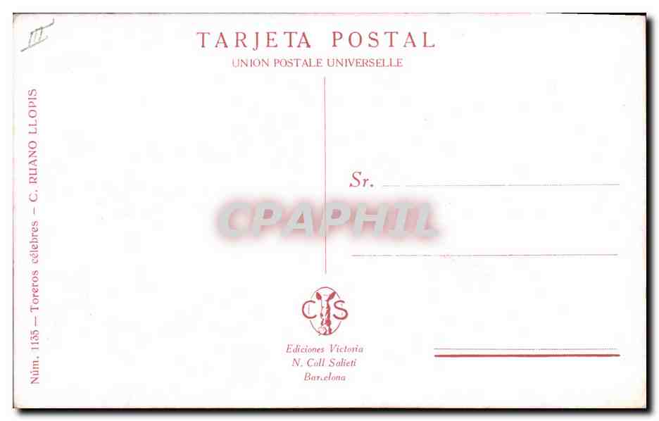 CPA Corrida Course de taureaux Un Volapie Varelito  — Rückseite