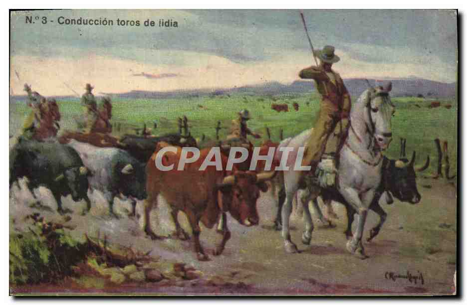 CPA Corrida Course de taureaux Conduccion toros de lidia 