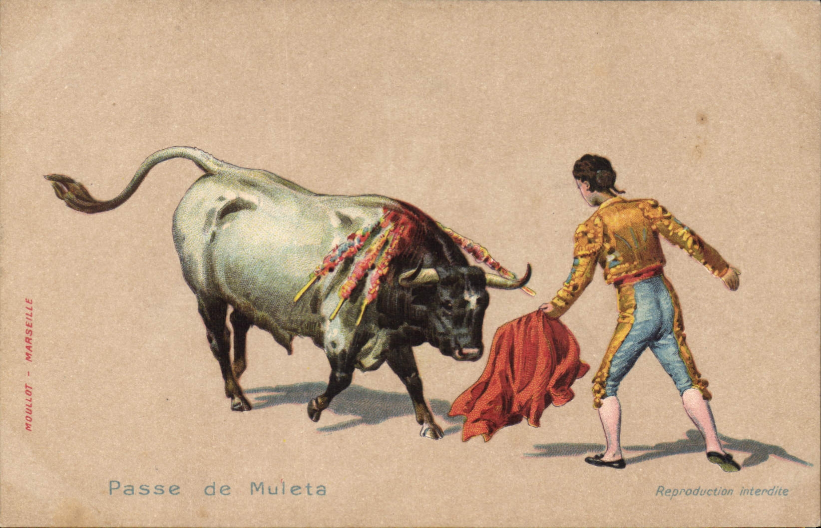 CPA Corrida Course de taureaux Passe de muleta 