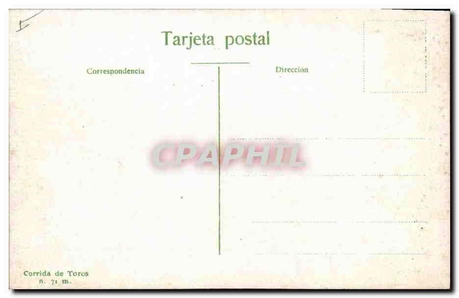 CPA Corrida Course de taureaux Salida de la cuadrilla  — Rückseite
