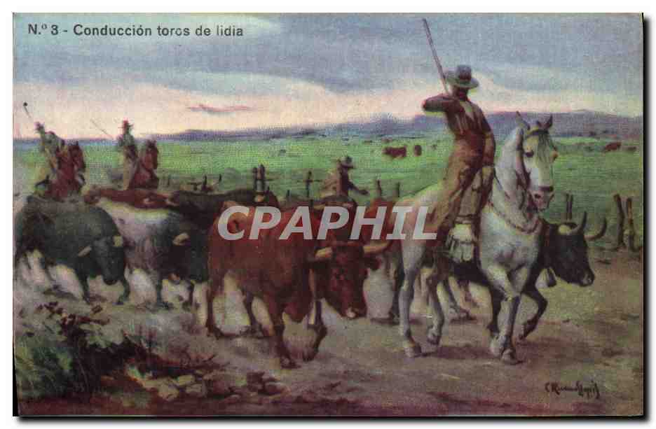 CPA Corrida Course de taureaux Conduccion toros de lidia 