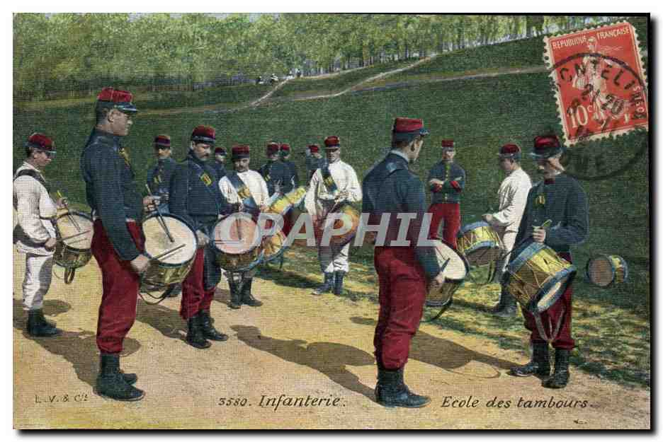 École des tambours — Infanterie — L.V. & Cie, n° 5580