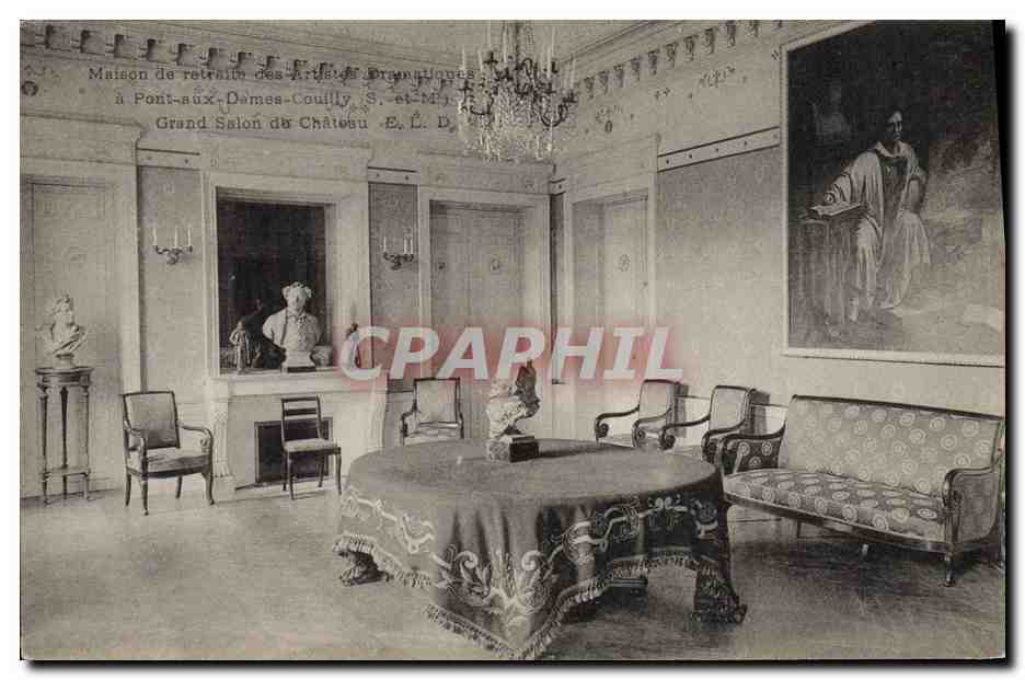 CPA Cinema Maison de retraite des artistes dramatiques a Pont aux Dames Couilly Grand salon du chateau 