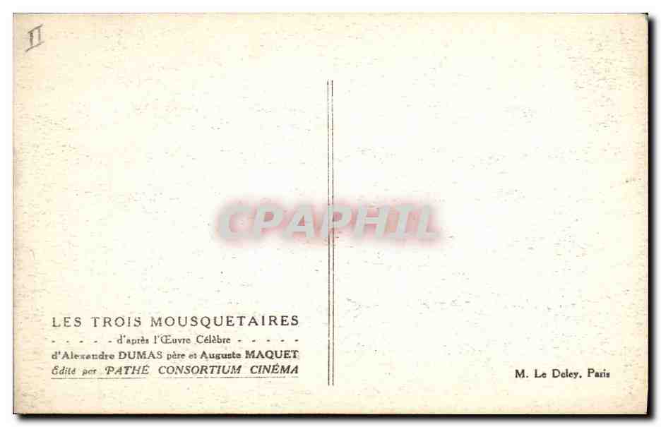 CPA Cinema Les Trois Mousquetaires Alexandre Dumas Auguste Maquet  — Back
