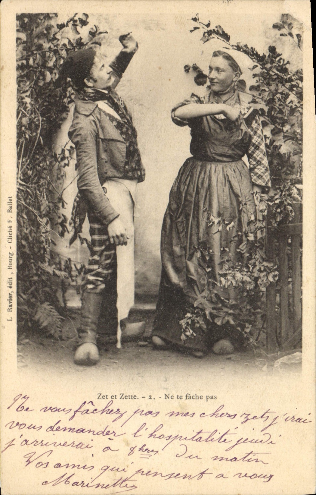 CPA Folklore Zet et Zette Ne te fache pas 