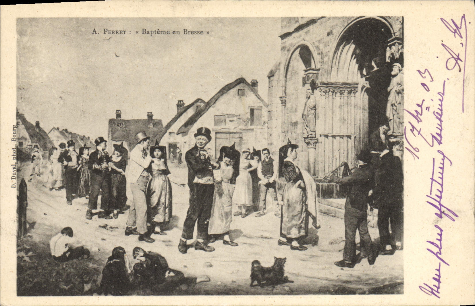 CPA Folklore Bapteme en Bresse 