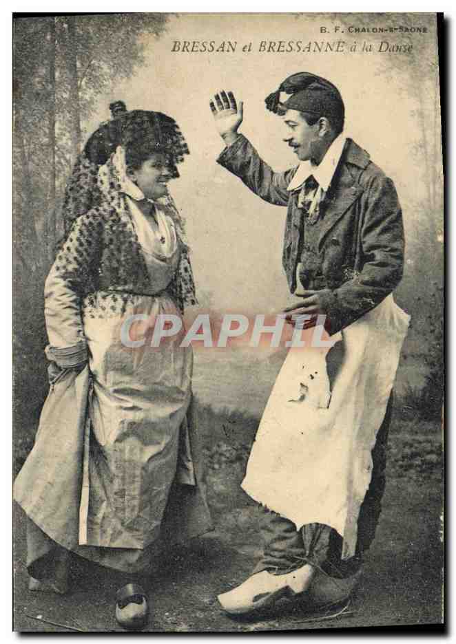 CPA Folklore Bressan et Bressanne a la danse 