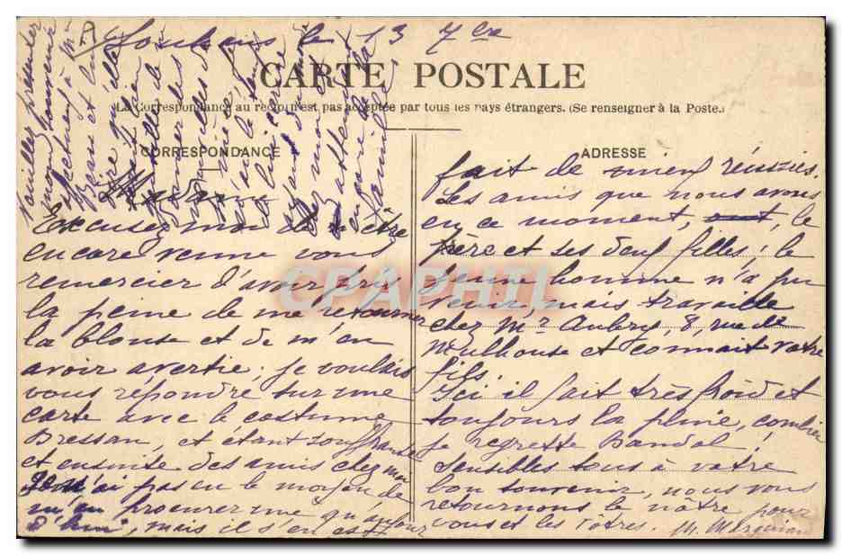 CPA Folklore Bressanne ancienne et Bressanne moderne  — Verso