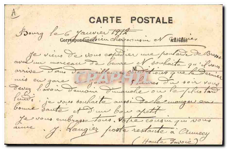 CPA Folklore Anciens costumes de Bresse Invitation a la Bresse  — Verso