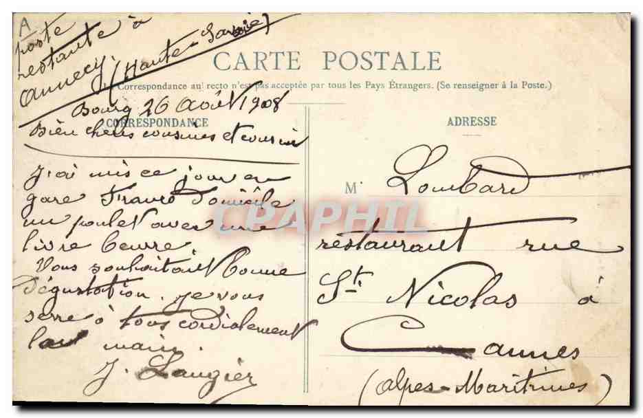 CPA Folklore Bressanne  — Verso