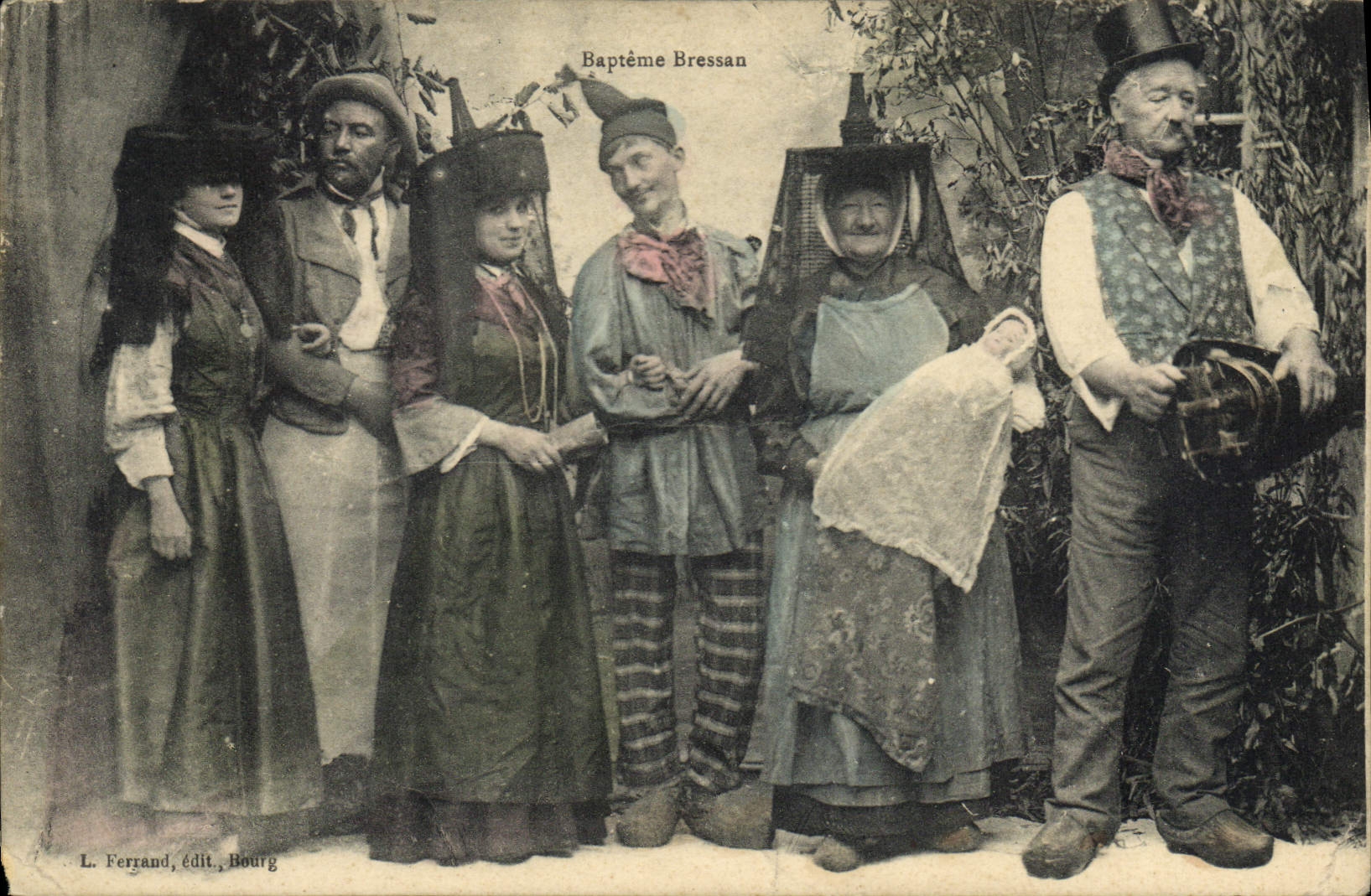 CPA Folklore Bapteme Bressan 