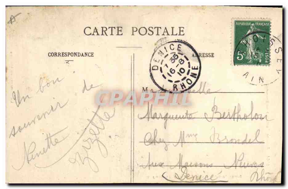 CPA Folklore Anciens costumes de Bresse  — Verso