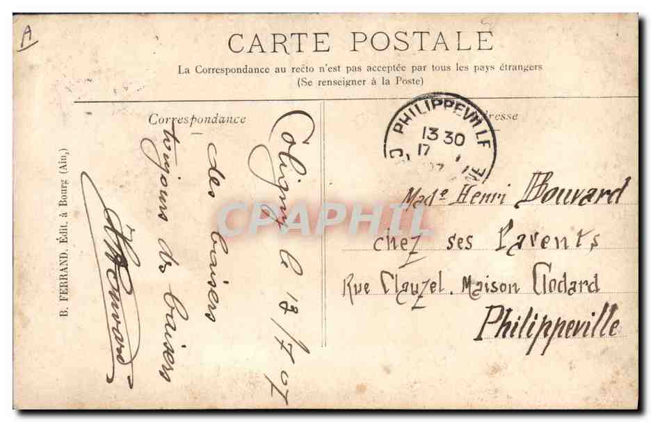 CPA Folklore La Bressane  — Verso