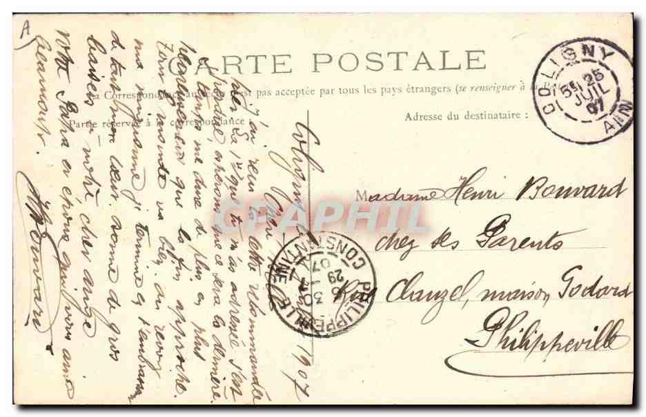 CPA Folklore Bressane et son rouet  — Verso