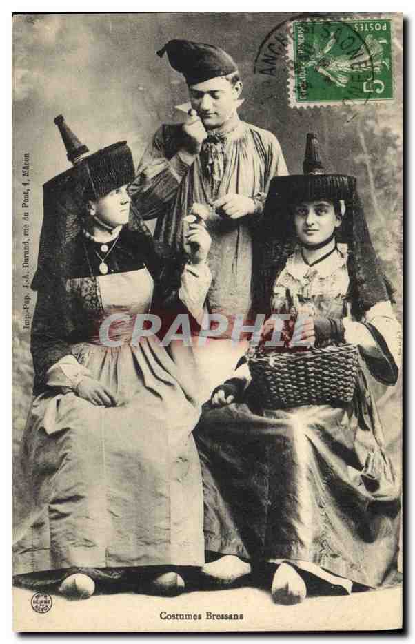 CPA Folklore Costumes Bressans 