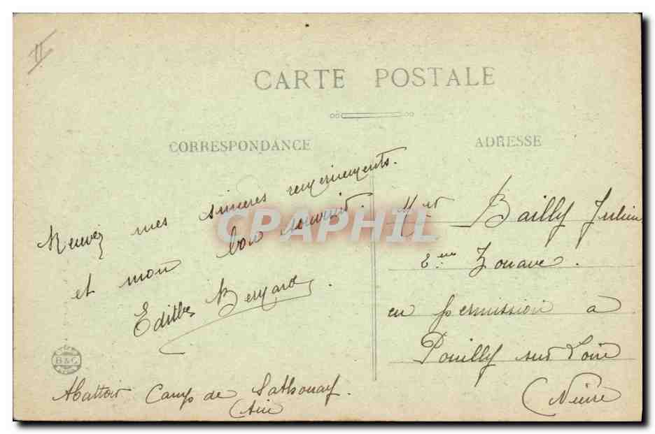 CPA Folklore Jeunes Bressanes  — Verso