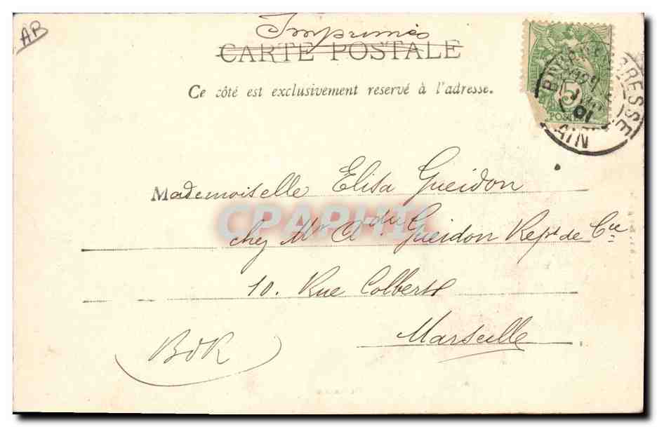 CPA Folklore Bressane  — Verso