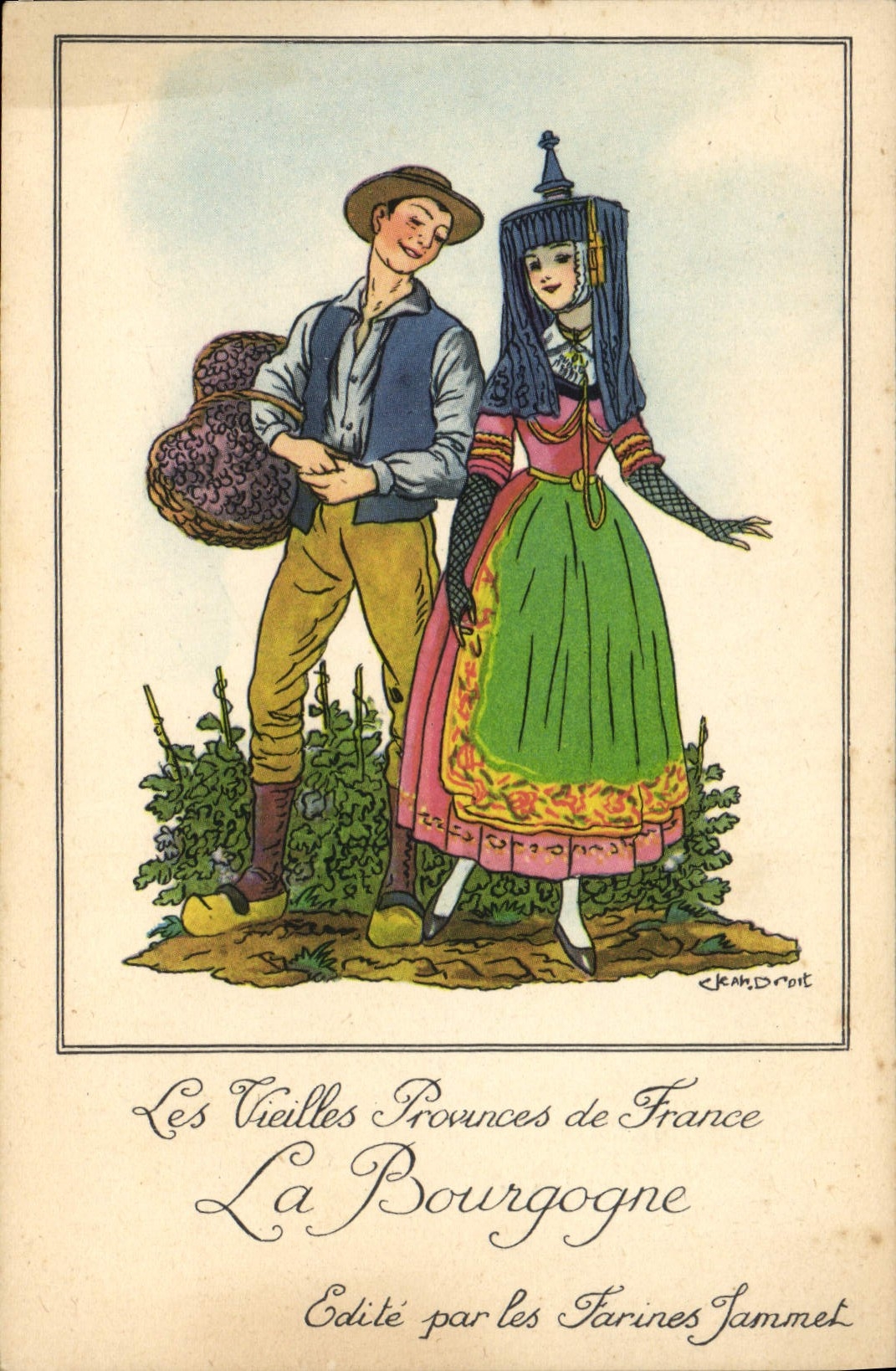 CPA Folklore La Bourgogne Farines Jammet 
