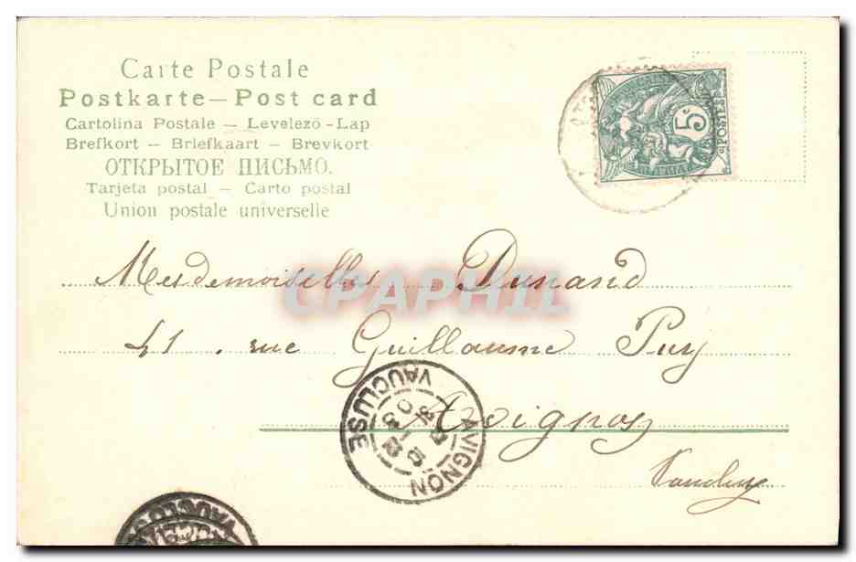 CPA Fantaisie Fleurs Trefles  — Rückseite