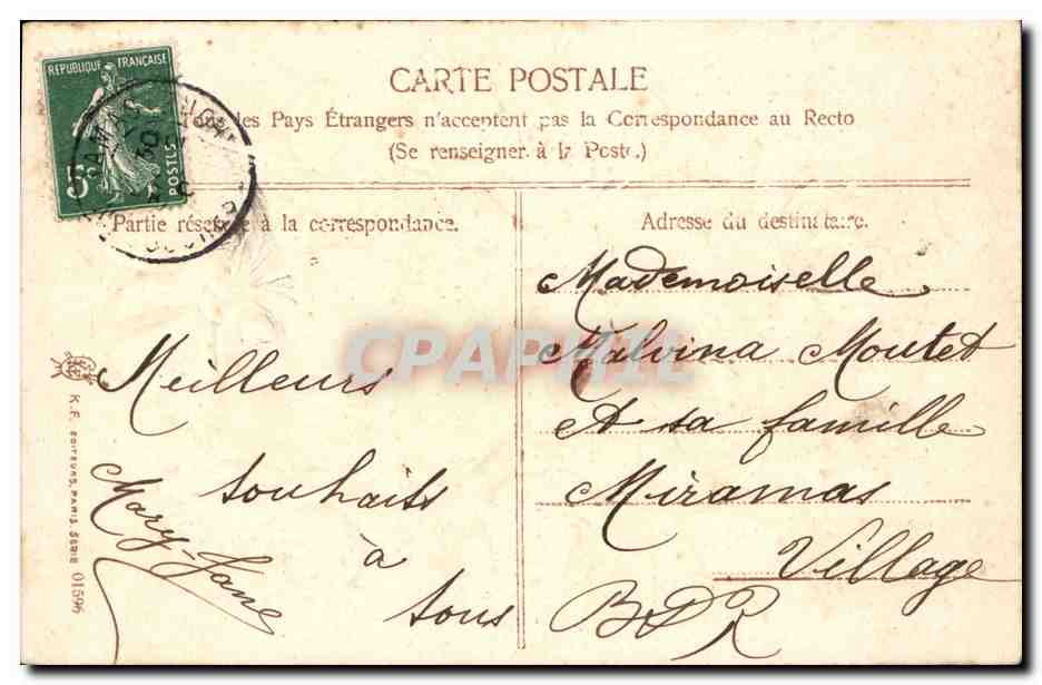 CPA Fantaisie Fleurs  — Verso