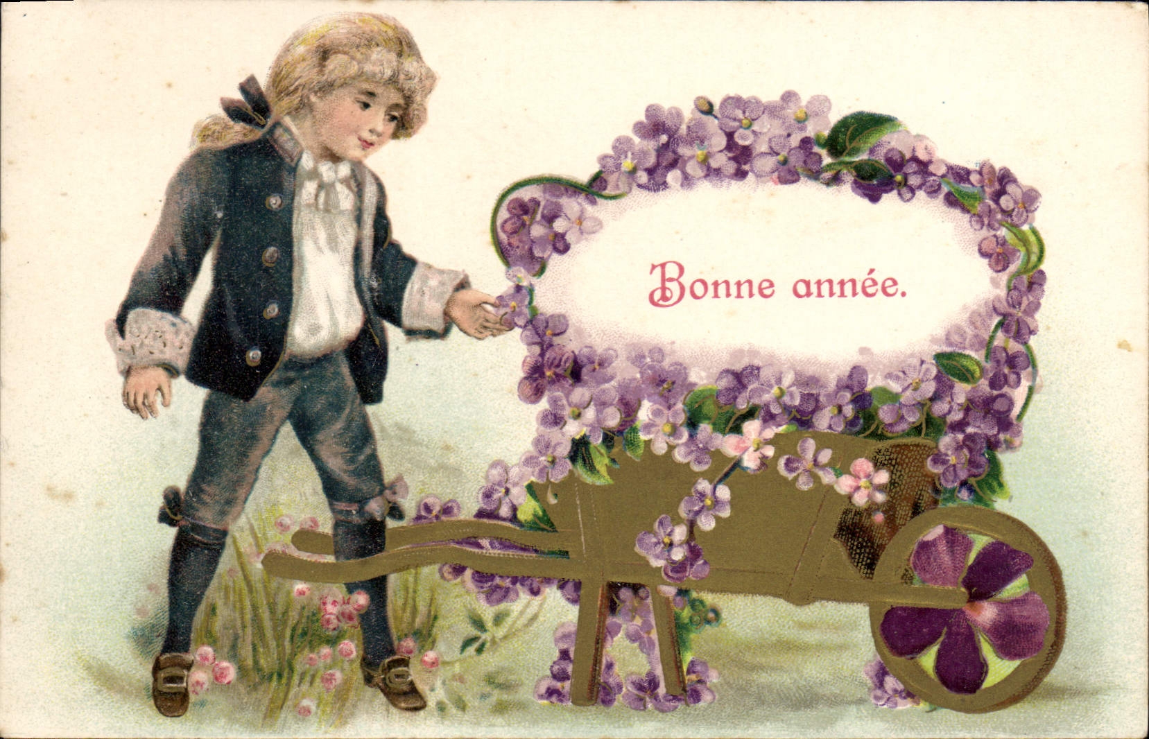 CPA Fantaisie Fleurs Enfant 
