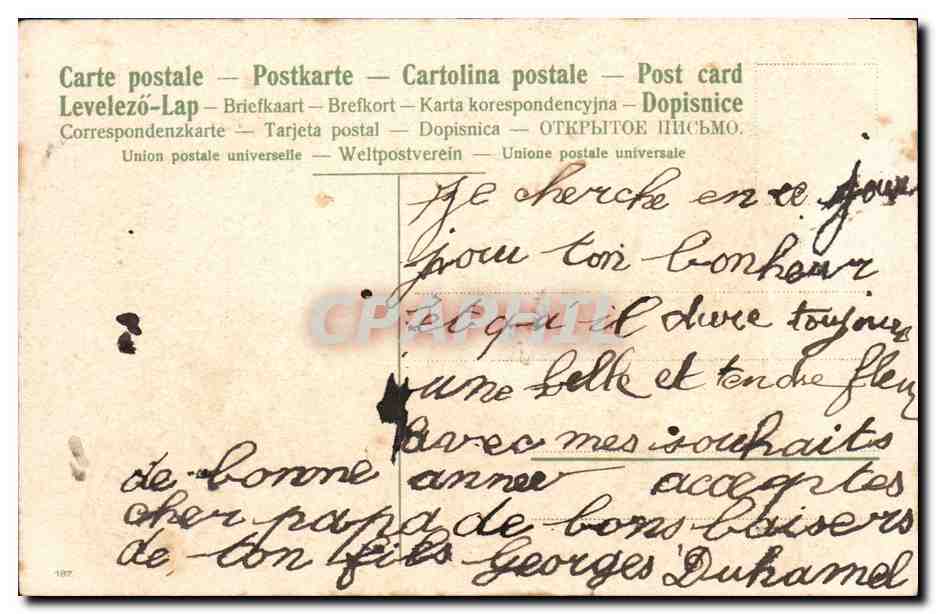 CPA Fantaisie Fleurs Enfant  — Verso