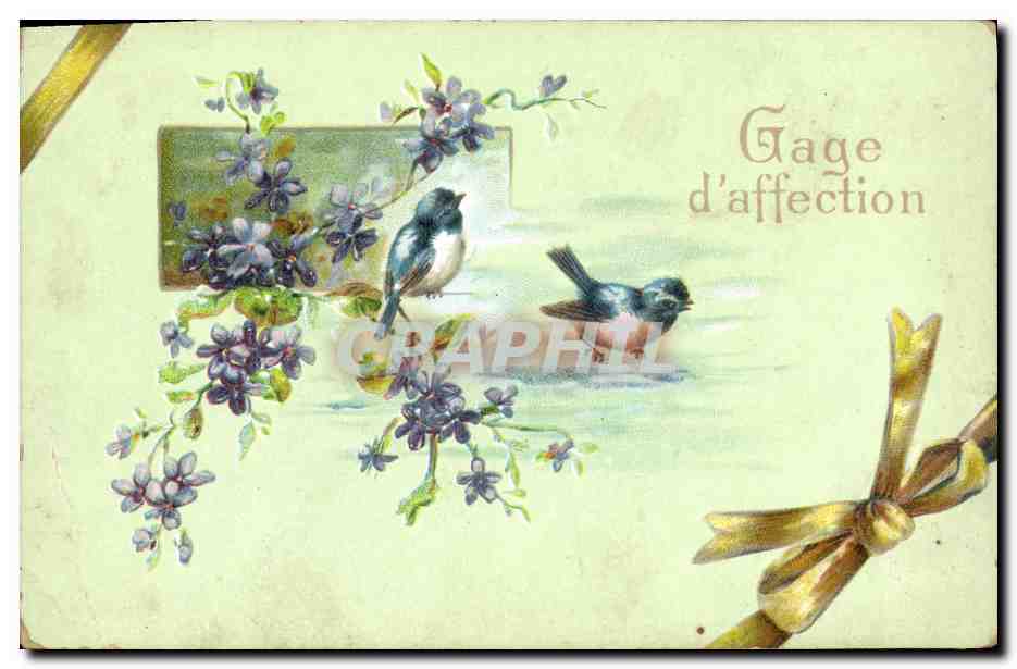 CPA Fantaisie Fleurs Oiseaux 