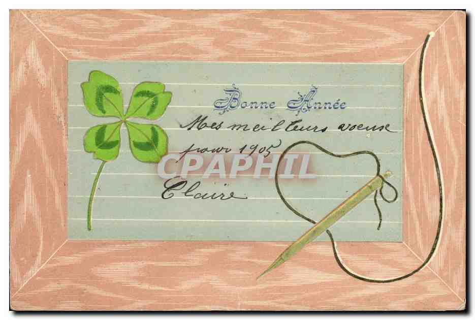 CPA Fantaisie Fleurs Trefle 