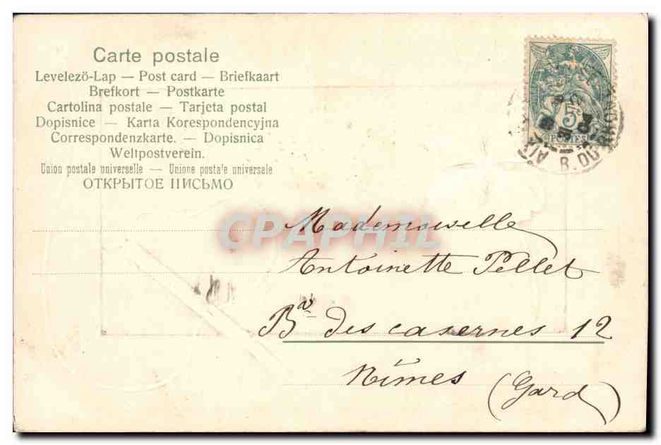 CPA Fantaisie Fleurs Trefle  — Rückseite