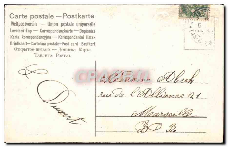 CPA Fantaisie Fleurs colombes  — Back