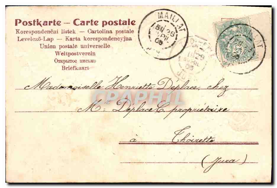 CPA Fantaisie Fleurs Colombe  — Verso