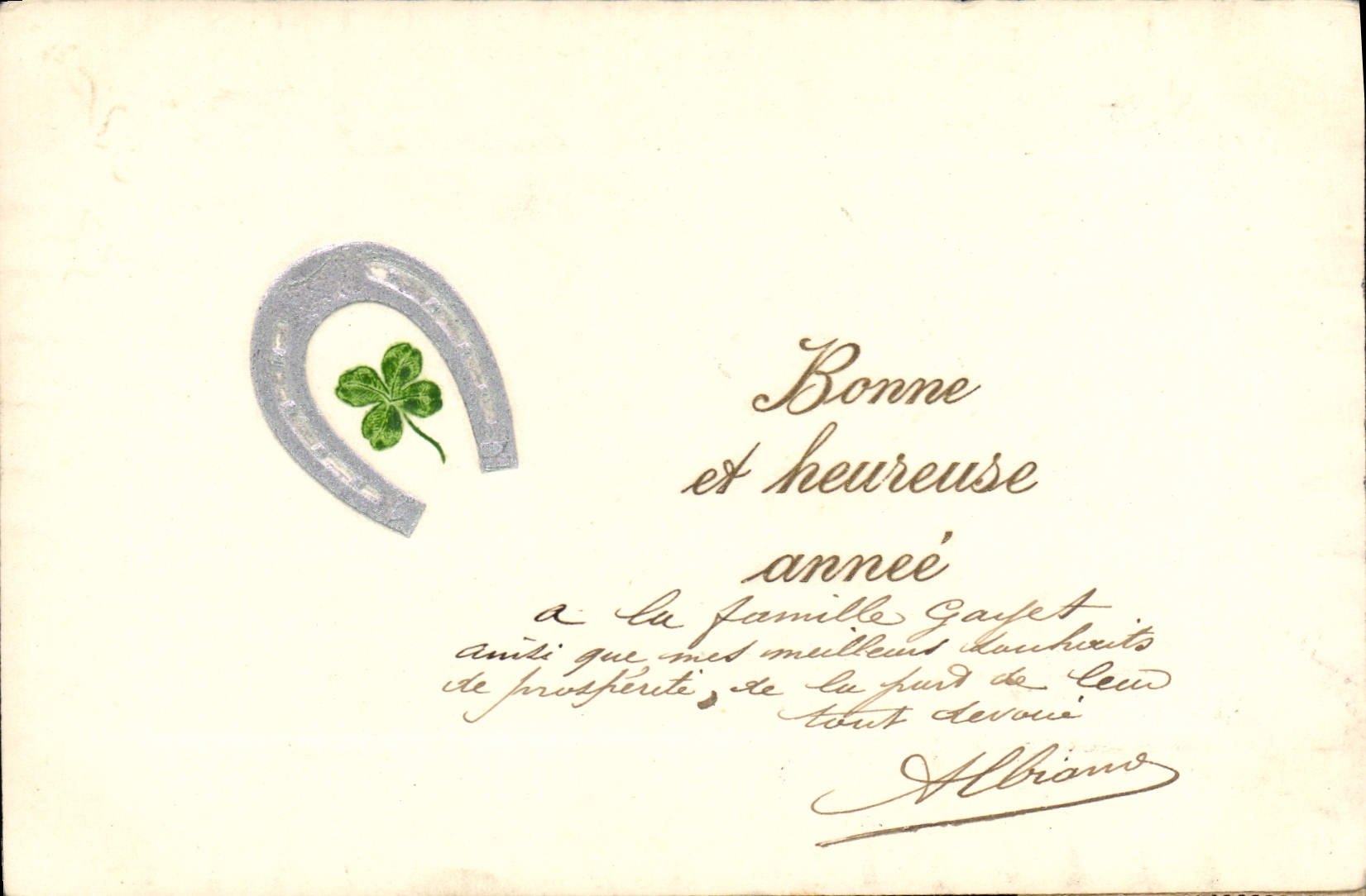 CPA Fantaisie Fleurs Fer a cheval 