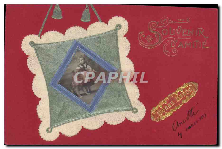 CPA Fantaisie Enfant Chien 