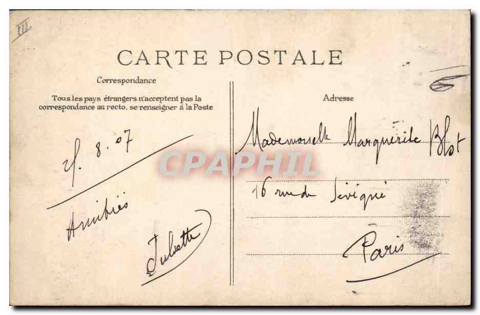 CPA Le Treport Jeu de Tennis du casino  — Rückseite