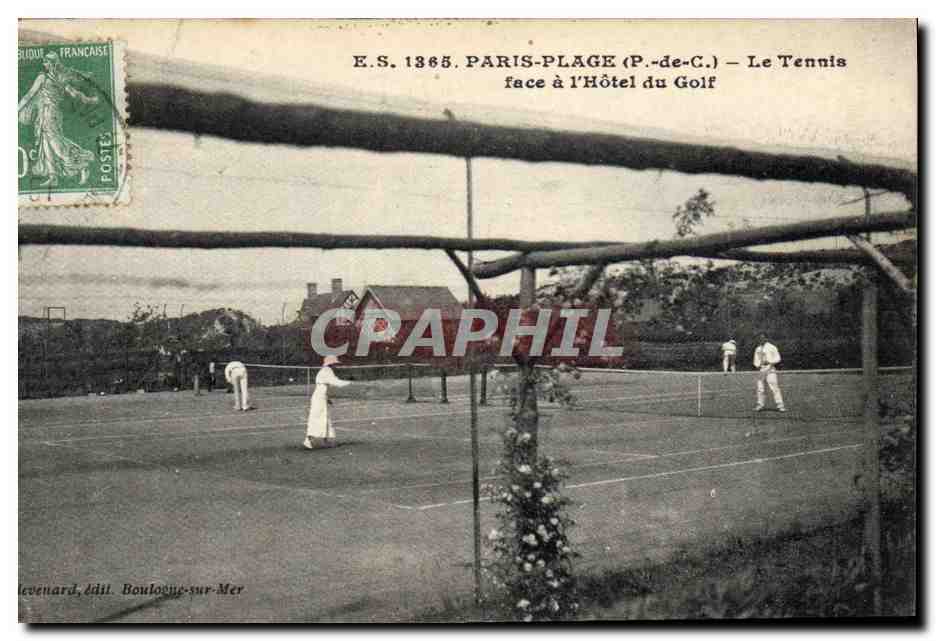 CPA Paris Plage Le Tennis face a l'hotel du club 