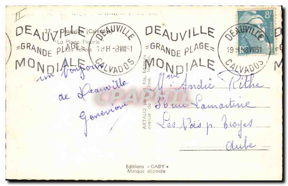 CPM Tennis Deauville La Plage fleurie  — Verso