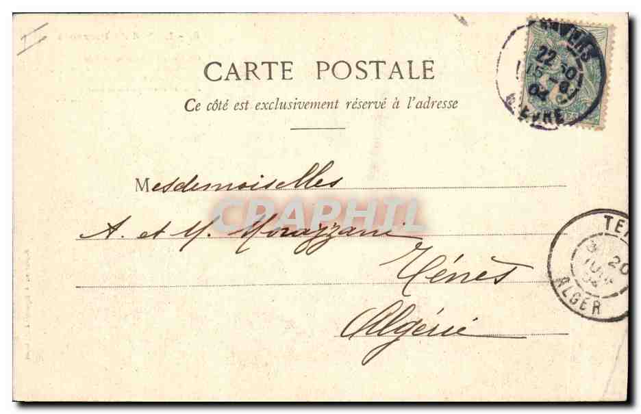 Le Nid de Pierrots — scène de Pierrot et Pierrette dans un nid — éditeur A. Bricard, 123, Paris — Verso