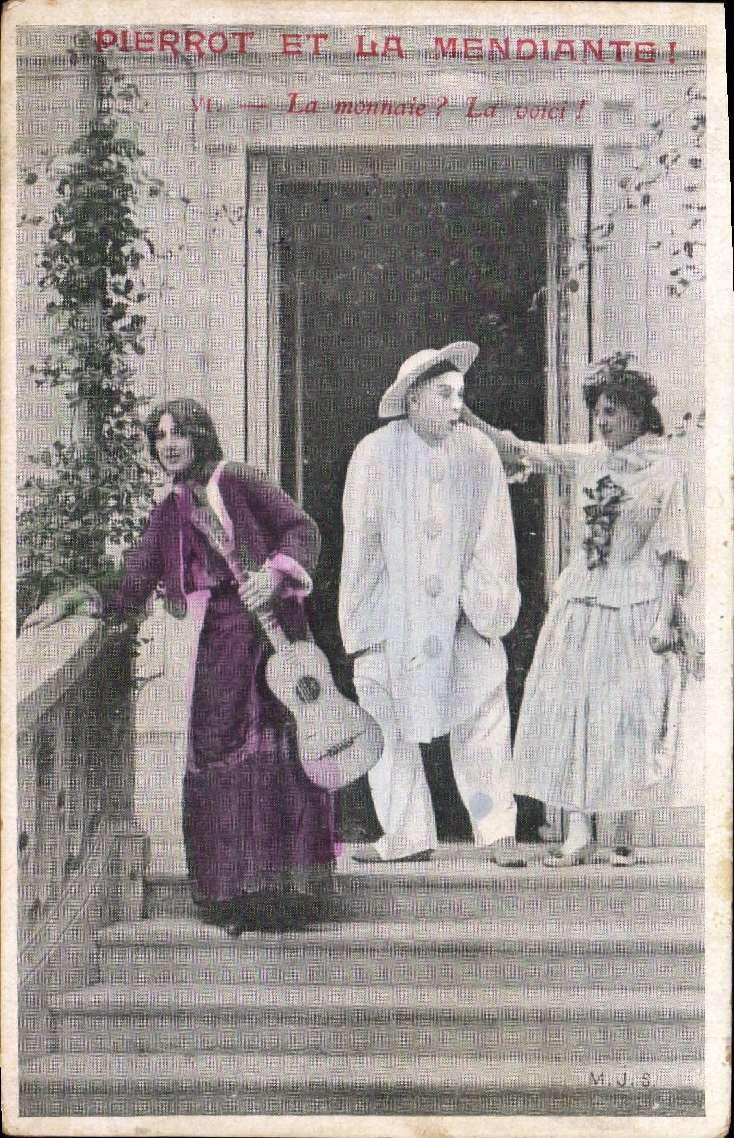 Pierrot et la mendiainte — scène VI — La monnaie ? La voici ! — M.J.S.