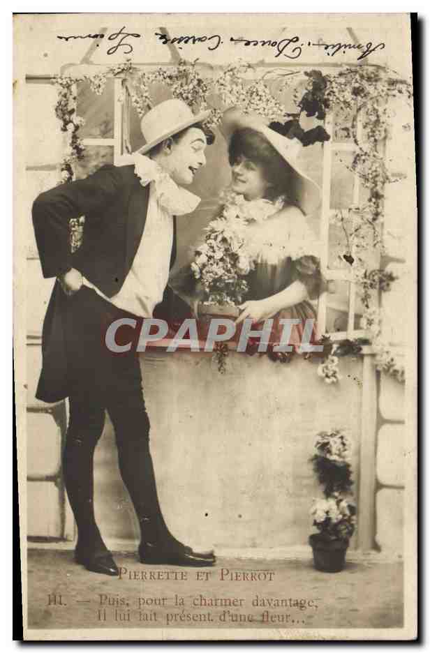 CPA Fantaisie Pierrette et Pierrot