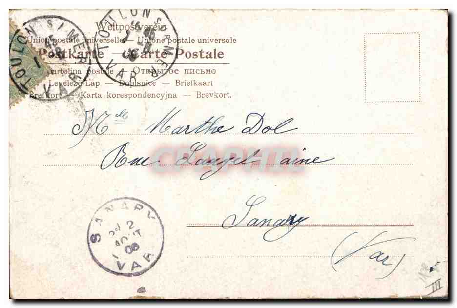 CPA Fantaisie Pierrot  — Verso